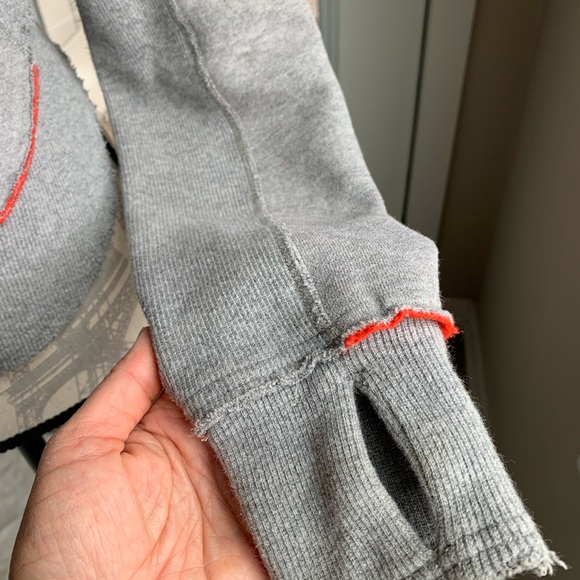 Lululemon jacket hoodie grey orange size 4 - Picture 3 of 16